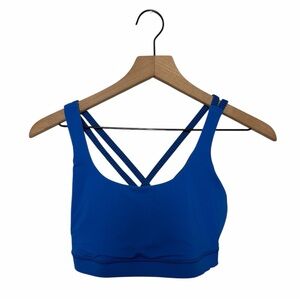 LULULEMON ATHLETICA BLUE BLACK WOMEN SPORTS BRA SIZE 8 PRE-OWNED